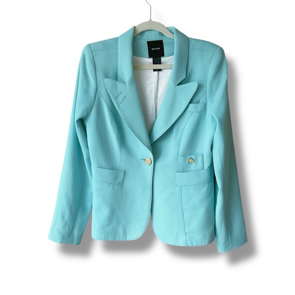 Smythe Jackets & Blazers - Smythe Classic Duchess Wool Blazer in Aqua Size 12 (FLAW)
